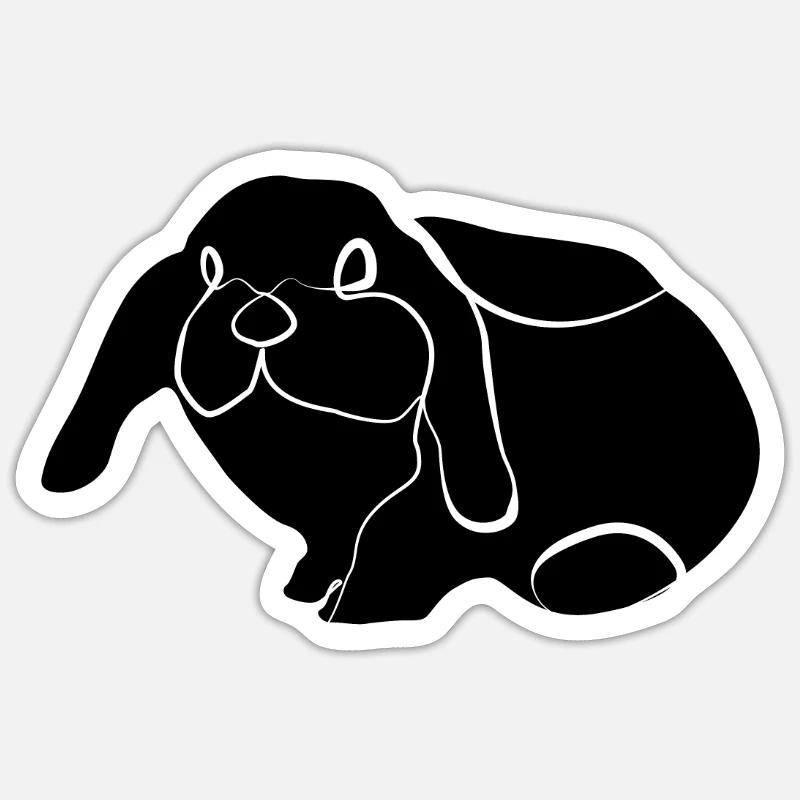 Rabbit - Sticker size S (10 x 10 cm) - white matte