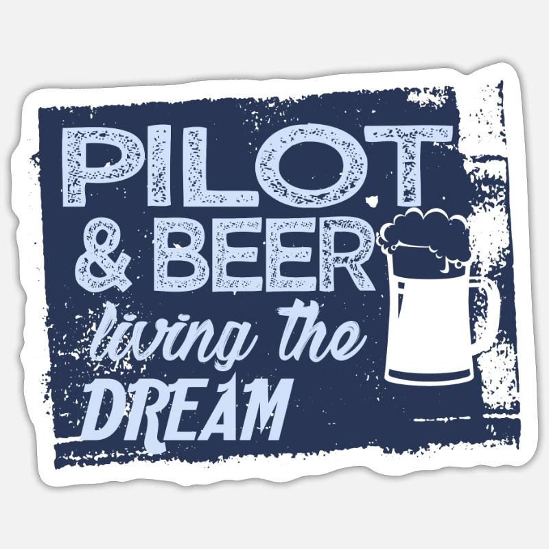 Pilot & Bier Sticker size S (10 x 10 cm)