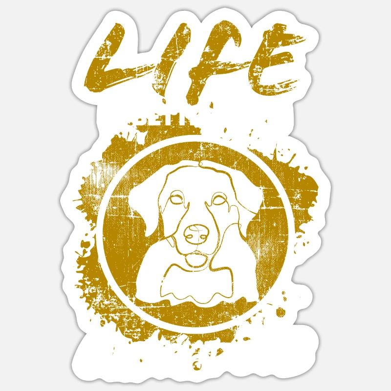 Labrador - Sticker taille S (10 x 10 cm) - blanc mat