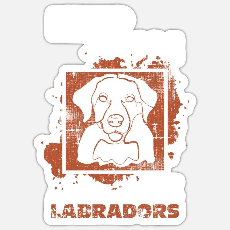 Labrador - Sticker taille S (10 x 10 cm) - blanc mat