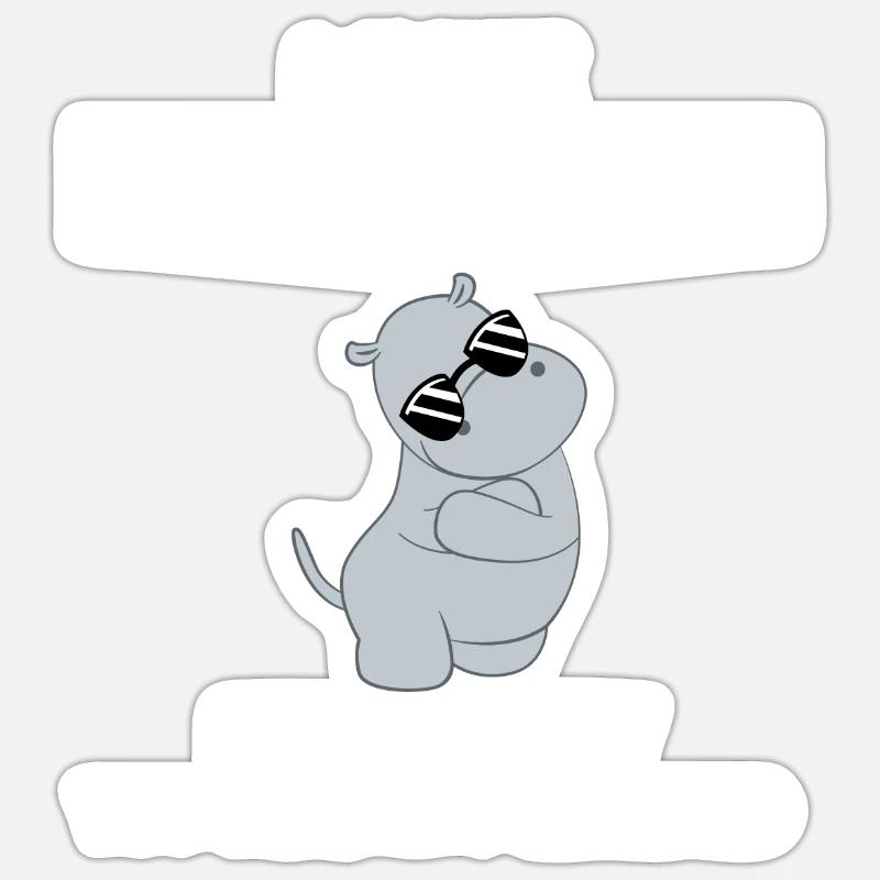 Hippo - Hippopotamus - Hippo - Sarcasm - Sticker size S (10 x 10 cm) - white matte