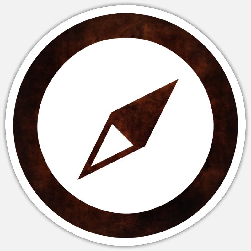 Compass - Sticker size S (10 x 10 cm) - white matte