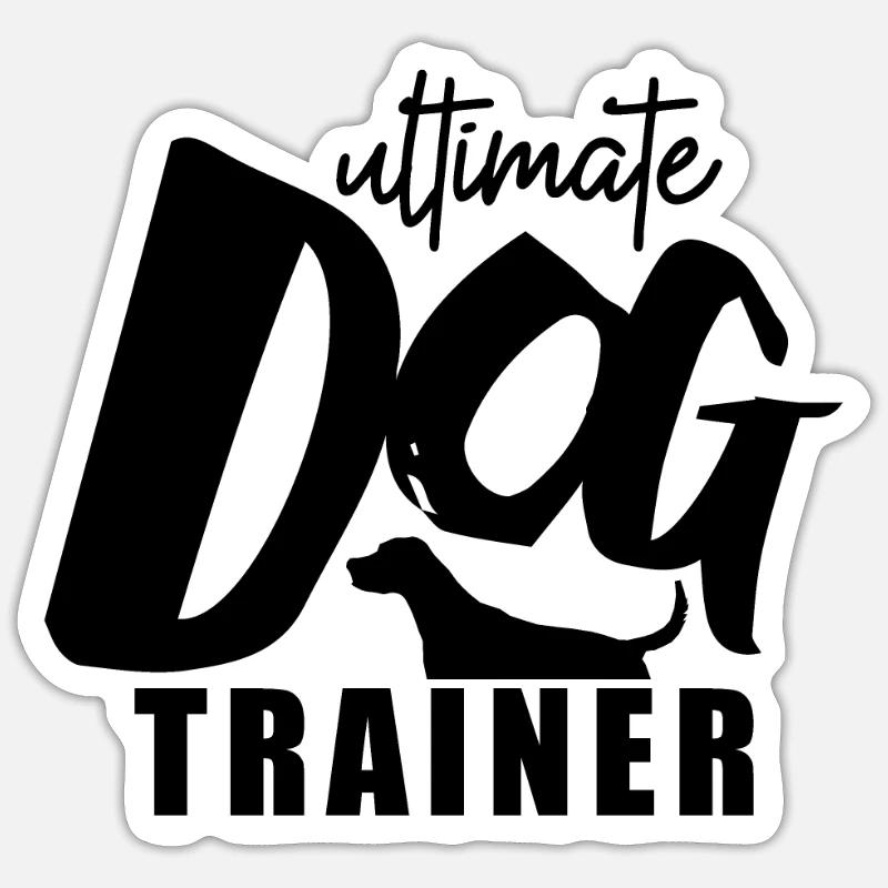Dresseur de chiens - Sticker taille S (10 x 10 cm) - blanc mat