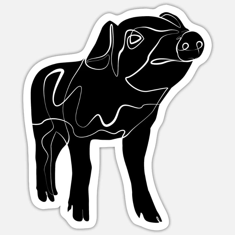 Piglet Piglet - Sticker size S (10 x 10 cm) - white matte