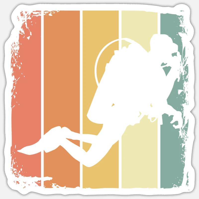 Plongée - Sticker taille S (10 x 10 cm) - blanc mat