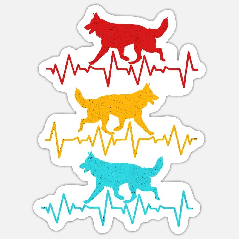 Deutscher Schäferhund - Sticker Größe S (10 x 10 cm) - Mattweiß