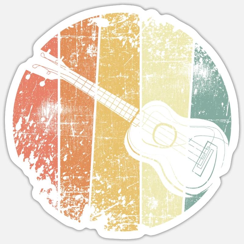 Retro Ukulele - Sticker size S (10 x 10 cm) - white matte