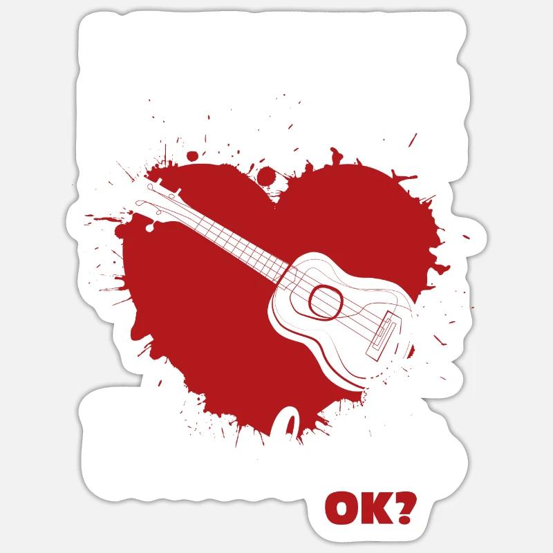 Ukulele - Sticker Größe S (10 x 10 cm) - Mattweiß