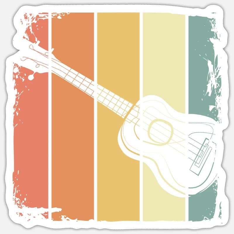 Ukulele - Sticker Größe S (10 x 10 cm) - Mattweiß