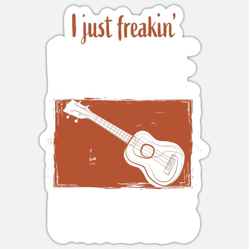 Ukulele - Sticker taille S (10 x 10 cm) - blanc mat