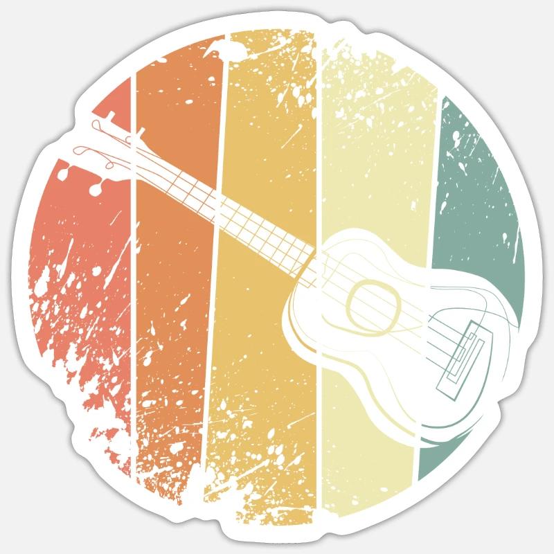 Ukulele - Sticker size S (10 x 10 cm) - white matte