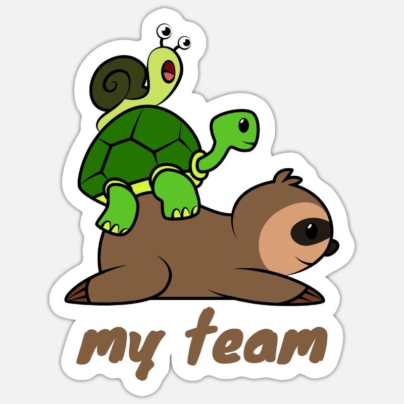 Team Slow - Sticker size S (10 x 10 cm) - white matte