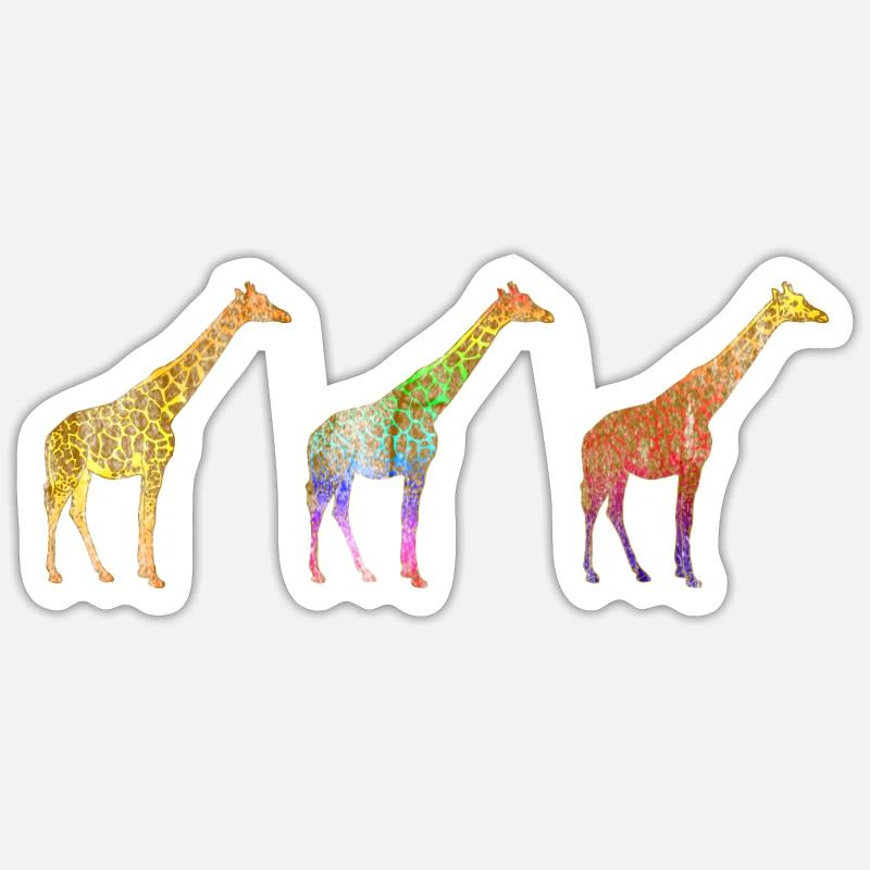 Giraffe Savanne - Sticker Größe S (10 x 10 cm) - Mattweiß