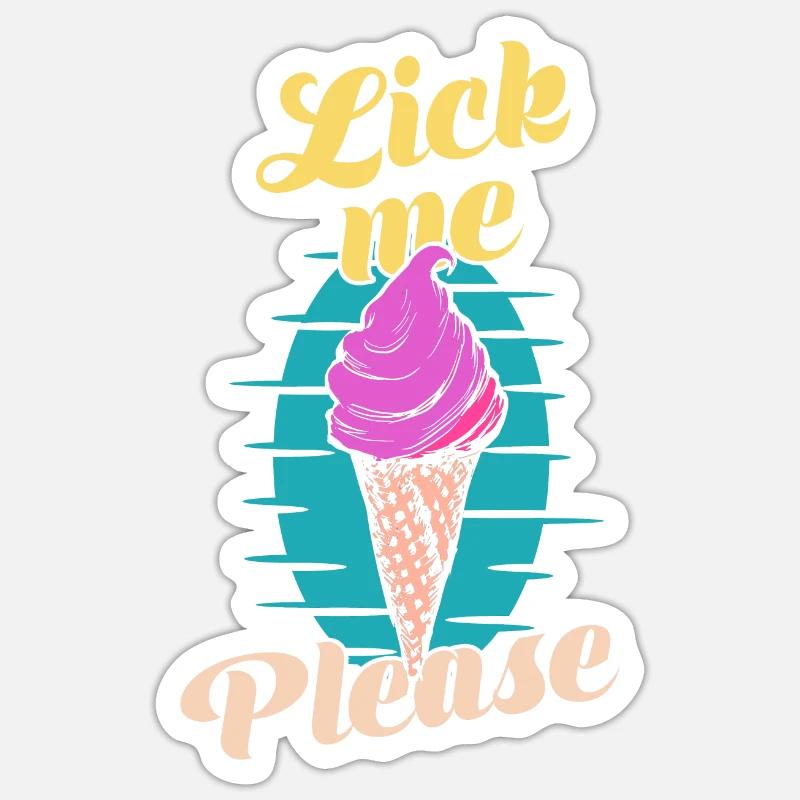 Leck mich bitte Eis Eiscreme Sommer Sticker Größe S (10 x 10 cm)