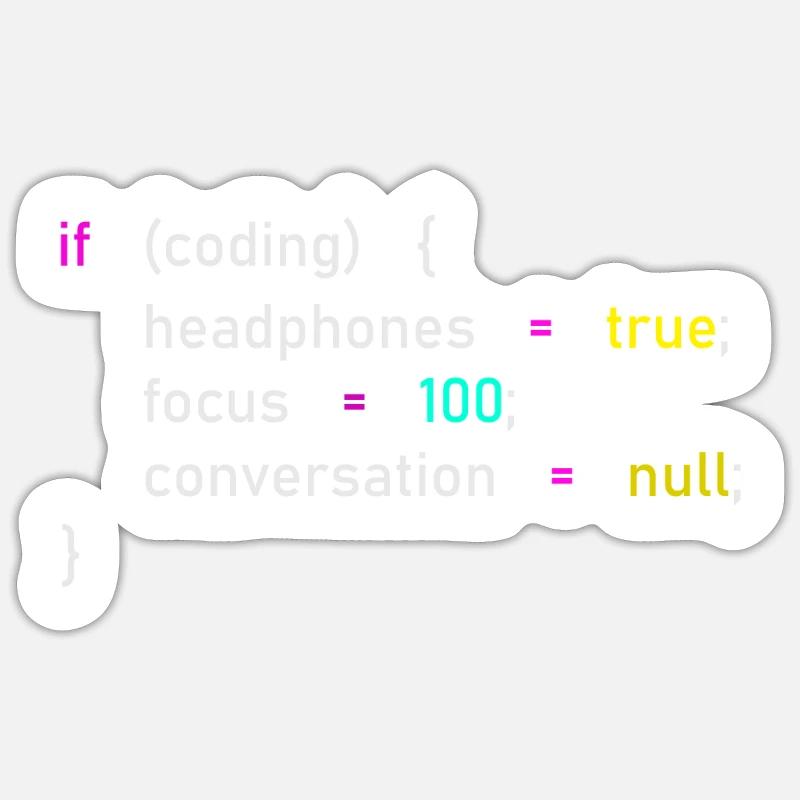 Programming Focus Headphone Tunnel Sticker size S (10 x 10 cm)