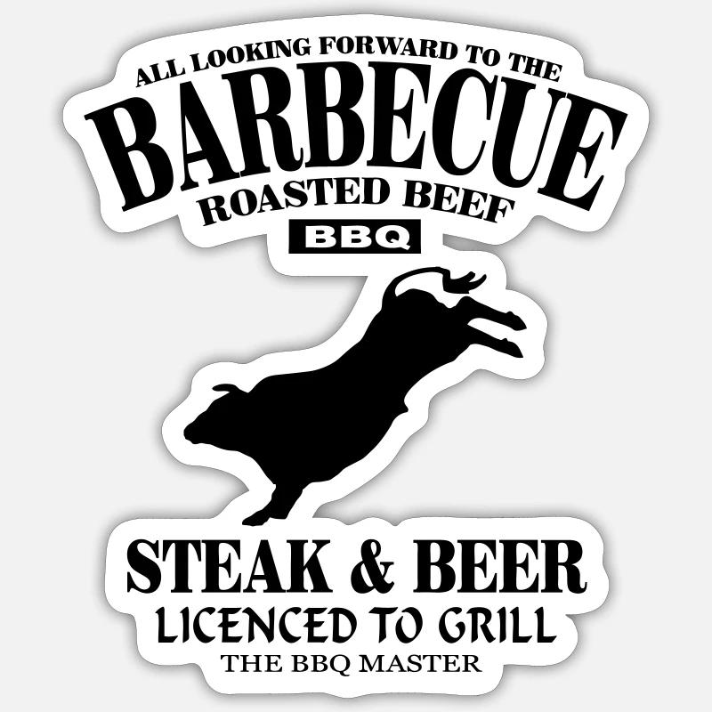 Barbecue - BBQ - Sticker size S (10 x 10 cm) - white matte