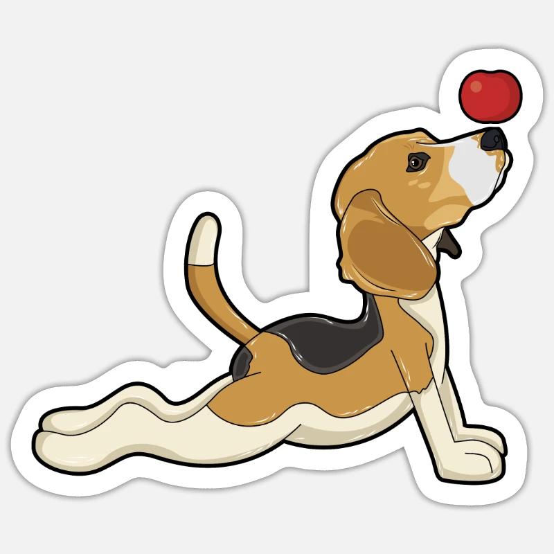 Beagle - Sticker taille S (10 x 10 cm) - blanc mat