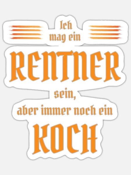 Rentner Koch - Sticker Größe S (10 x 10 cm) - Mattweiß