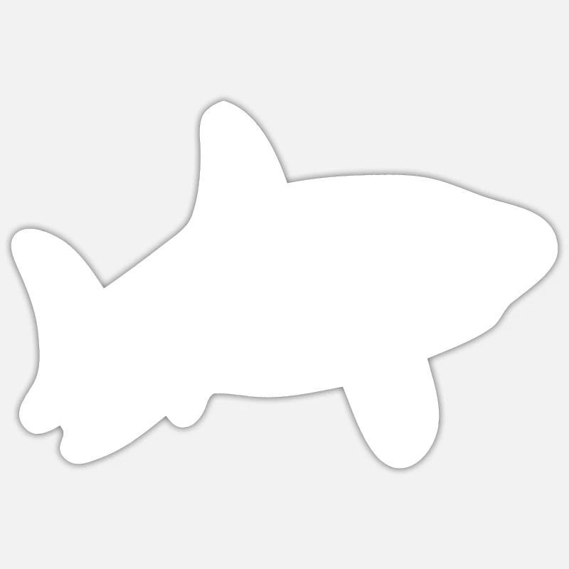 Shark fish - Sticker size S (10 x 10 cm) - white matte