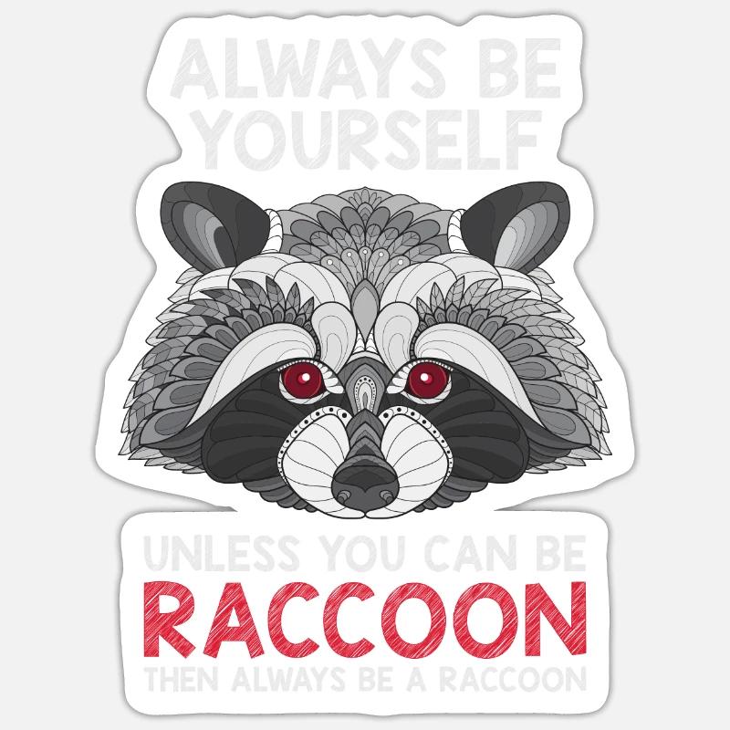 Waschbär Geschenkidee Sticker Größe S (10 x 10 cm)