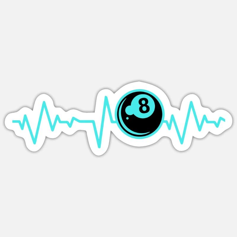 Billard - Sticker taille S (10 x 10 cm) - blanc mat