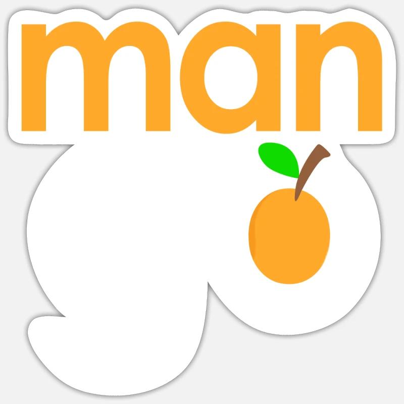 Man go Mango fruit - Sticker size S (10 x 10 cm) - white matte