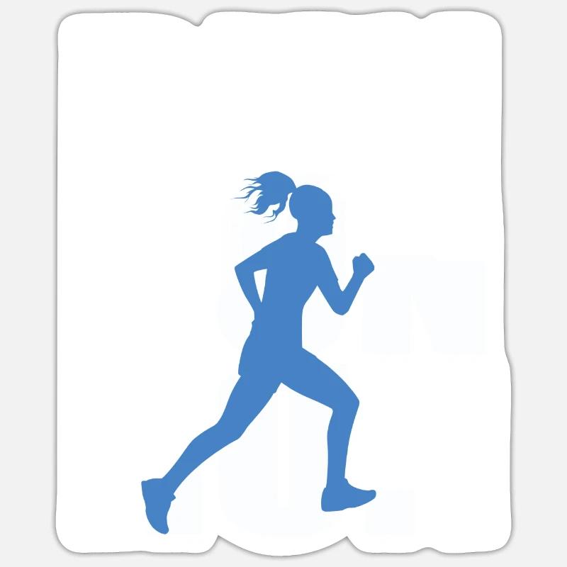 Run Run Run Runner - Sticker formato S (10 x 10 cm) - bianco opaco