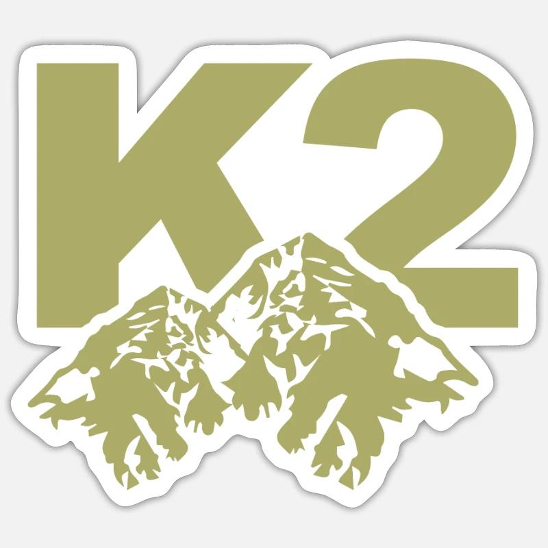 Berg K2 oder Qogir in China - Sticker Größe S (10 x 10 cm) - Mattweiß