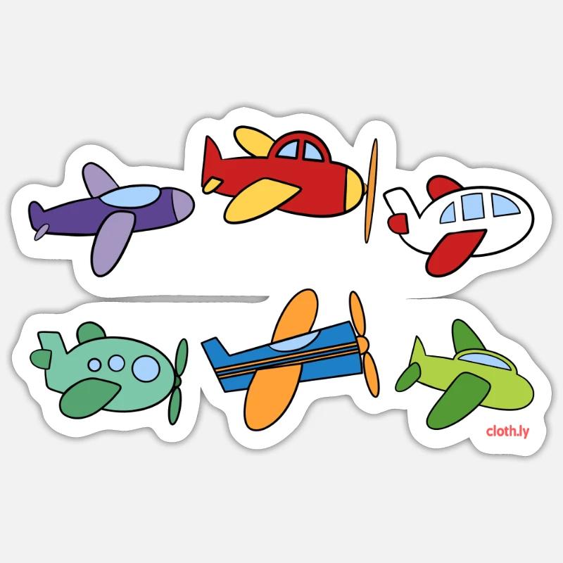 Pilote d'avion Fulgzeug - Sticker taille S (10 x 10 cm) - blanc mat