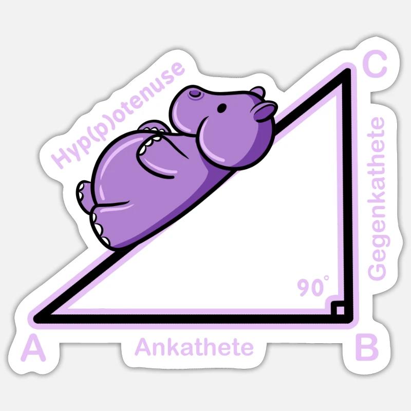 Hyppothenuse math Funny teacher - Sticker size S (10 x 10 cm) - white matte