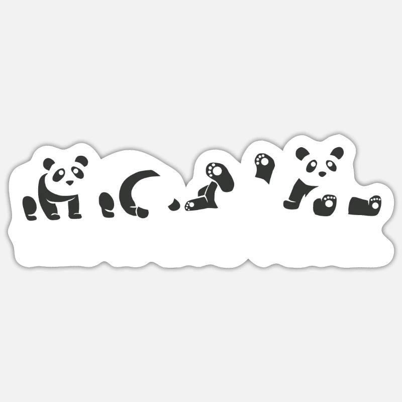 How I Roll Panda Bär Pandabär Abenteuer Geschenk - Sticker Größe S (10 x 10 cm) - Mattweiß