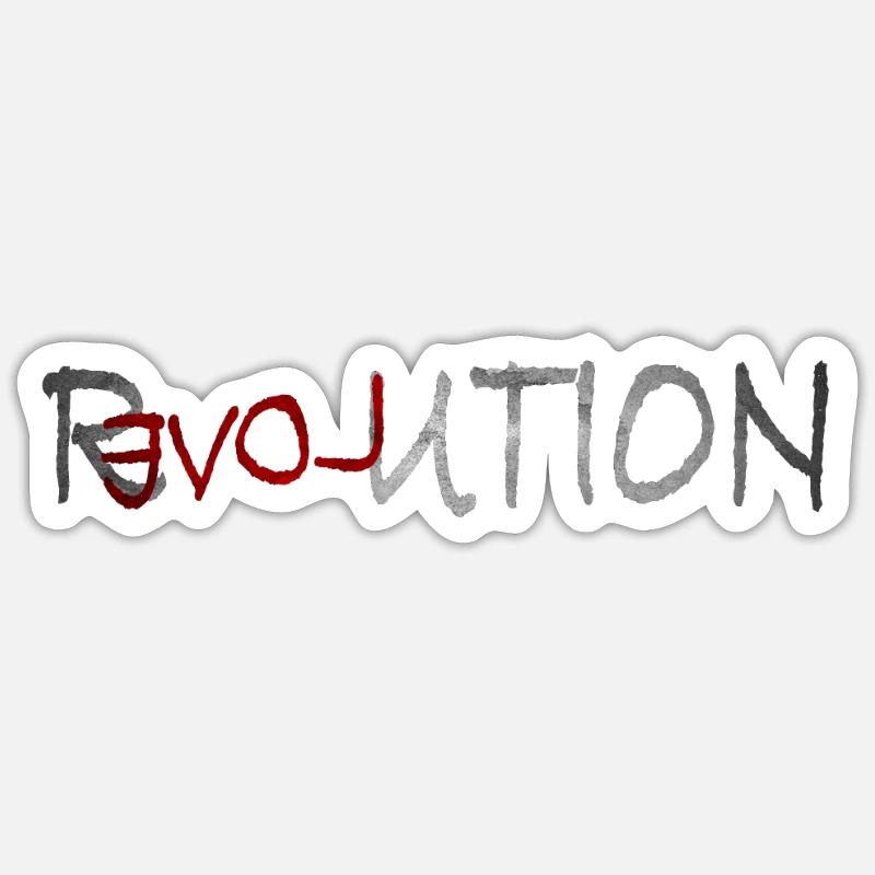 Amour de la révolution - Sticker taille S (10 x 10 cm) - blanc mat