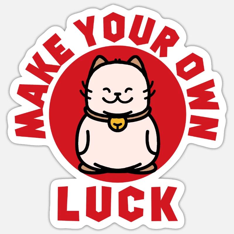 Glückskatze Mach Dir Dein Eigenes Glück China Sticker Größe S (10 x 10 cm)