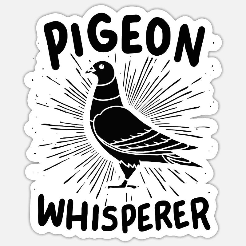 Taube Tauben Flüsterer - Sticker Größe S (10 x 10 cm) - Mattweiß