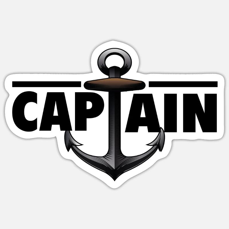 CAPITAINE ANCRE SAILING CADEAU IDÉE - Sticker taille S (10 x 10 cm) - blanc mat