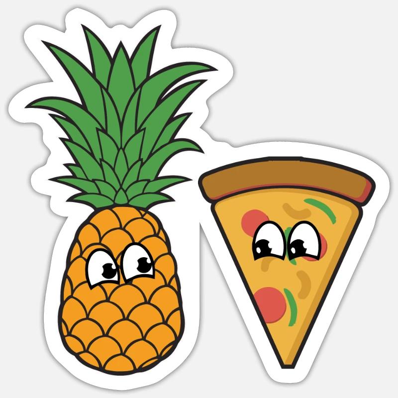 pizza - Sticker taille S (10 x 10 cm) - blanc mat