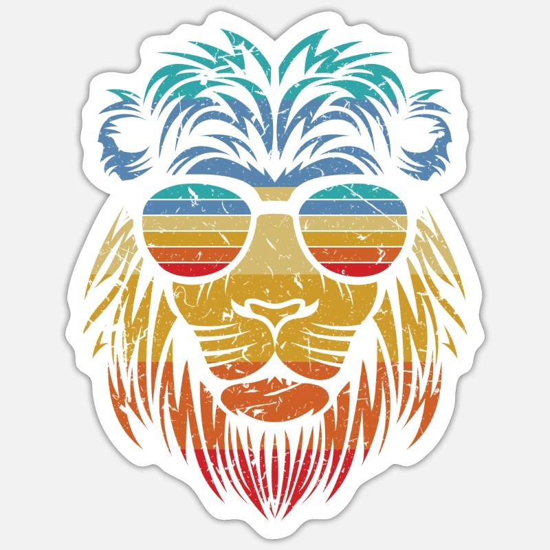 Leone - Sticker formato S (10 x 10 cm) - bianco opaco