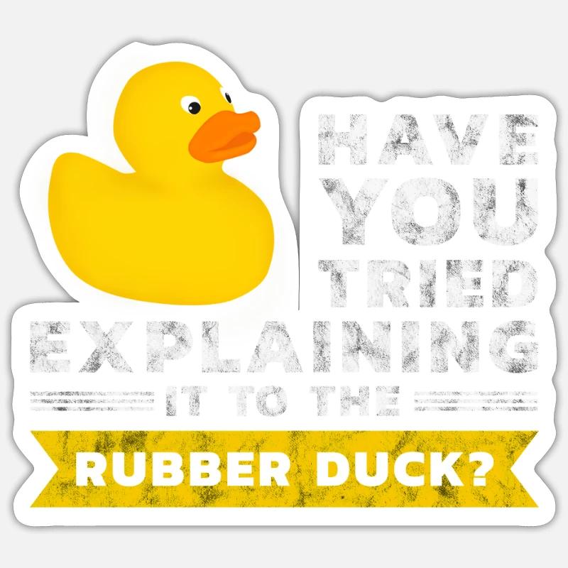 Programmierer Gummiente Debug - Sticker Größe S (10 x 10 cm) - Mattweiß