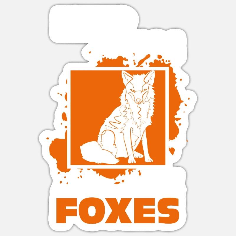 Ræv ræv - Sticker størrelse S (10 x 10 cm) - mat hvid