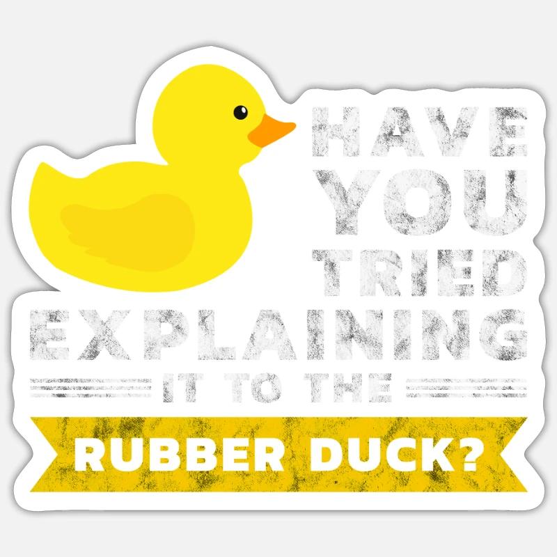 Programmierer Gummiente Debug Sticker Größe S (10 x 10 cm)