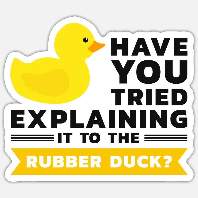 Programmierer Gummiente Debug - Sticker Größe S (10 x 10 cm) - Mattweiß