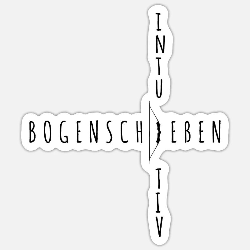 Intuitiv Bogenschießen Tshirt perfektes Geschenk - Sticker Größe S (10 x 10 cm) - Mattweiß