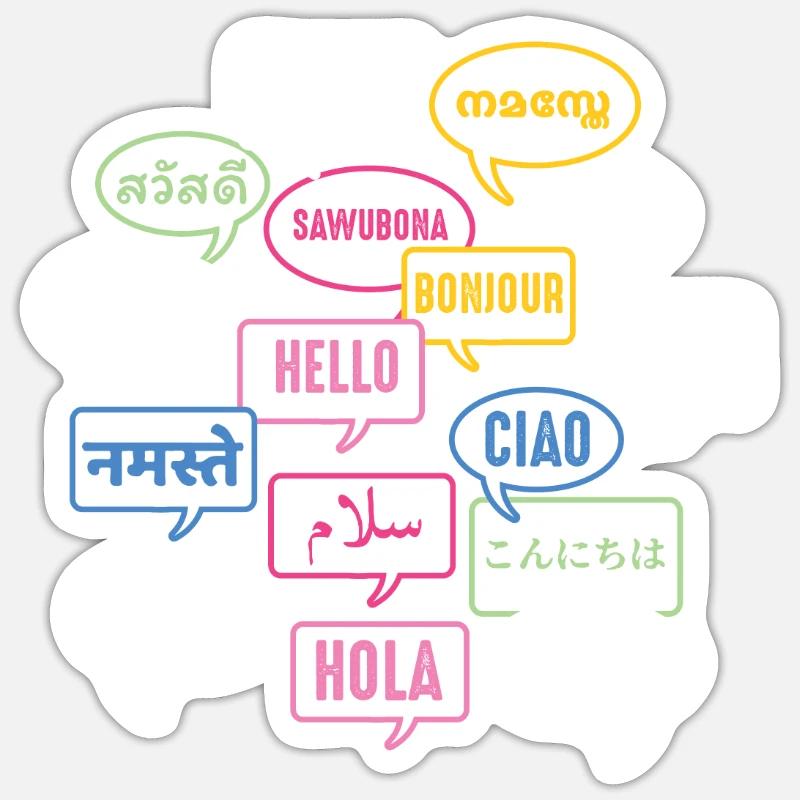 Multilingual Polyglot Globetrotter Language Sticker size S (10 x 10 cm)