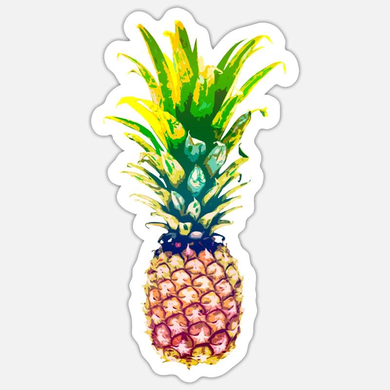pineapple - Sticker size S (10 x 10 cm) - white matte