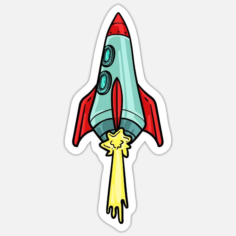 Fusée navette spatiale Vaisseau Spatial Astronaut Espace Sticker taille S (10 x 10 cm)