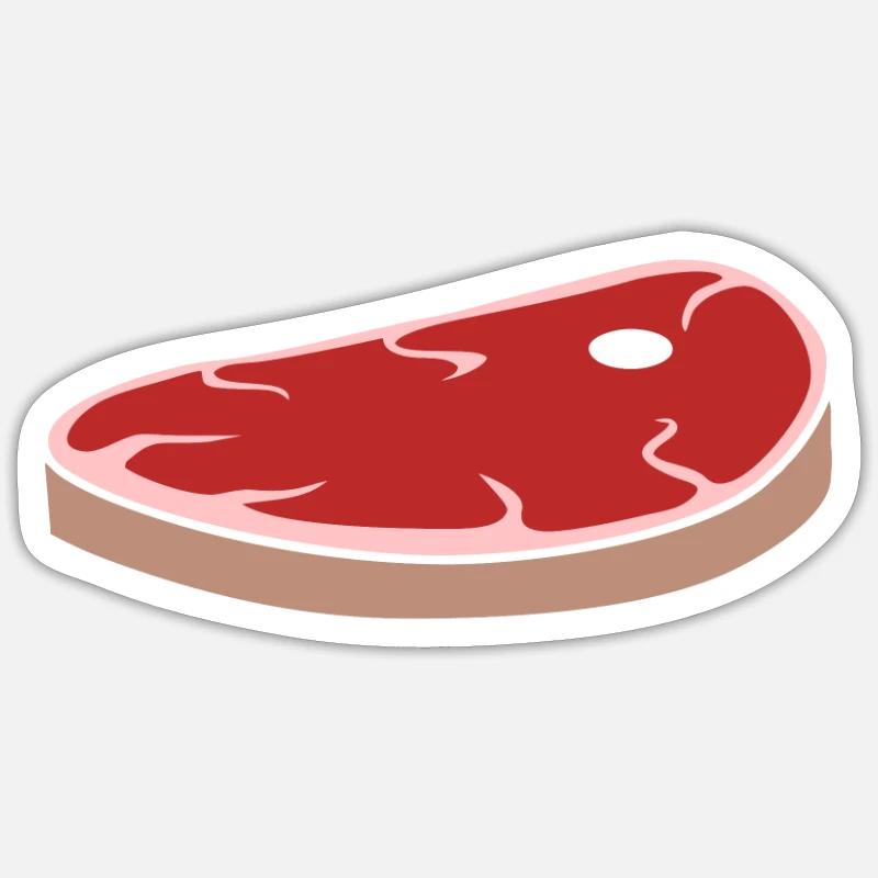 Steak Fleischbrocken Grillfleisch Sticker Größe S (10 x 10 cm)