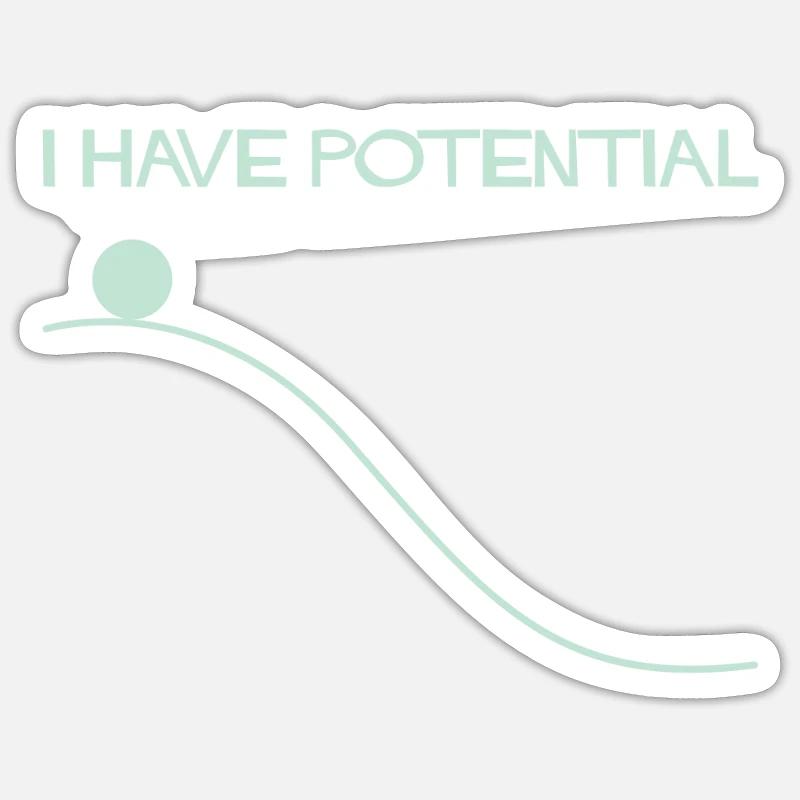 Physics Science Potential Energy - Sticker size S (10 x 10 cm) - white matte