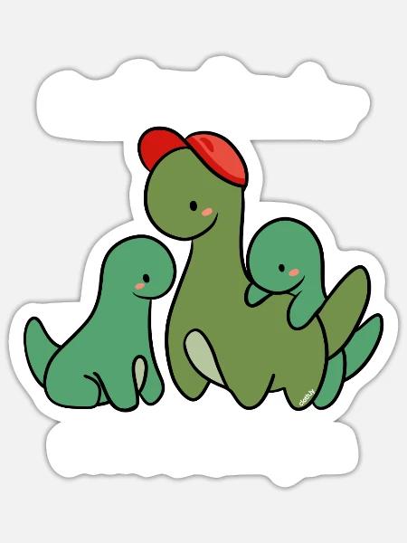 Großer Bruder von Zwillingen Dinos - Sticker Größe S (10 x 10 cm) - Mattweiß