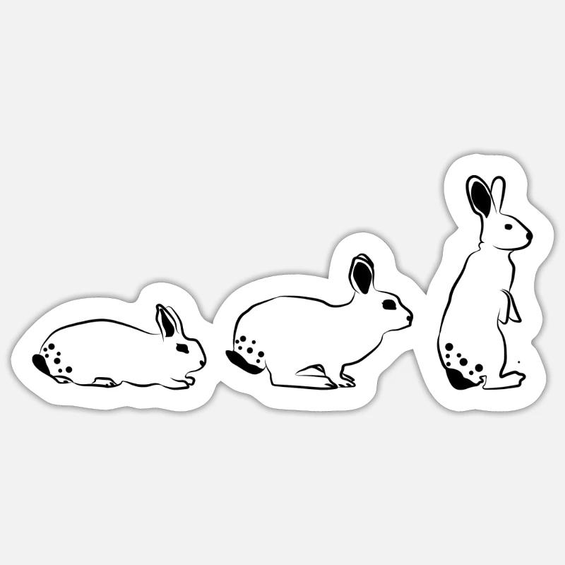 rabbit - Sticker size S (10 x 10 cm) - white matte