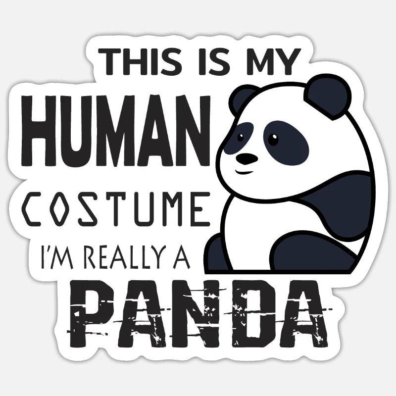 Panda - Sticker taille S (10 x 10 cm) - blanc mat